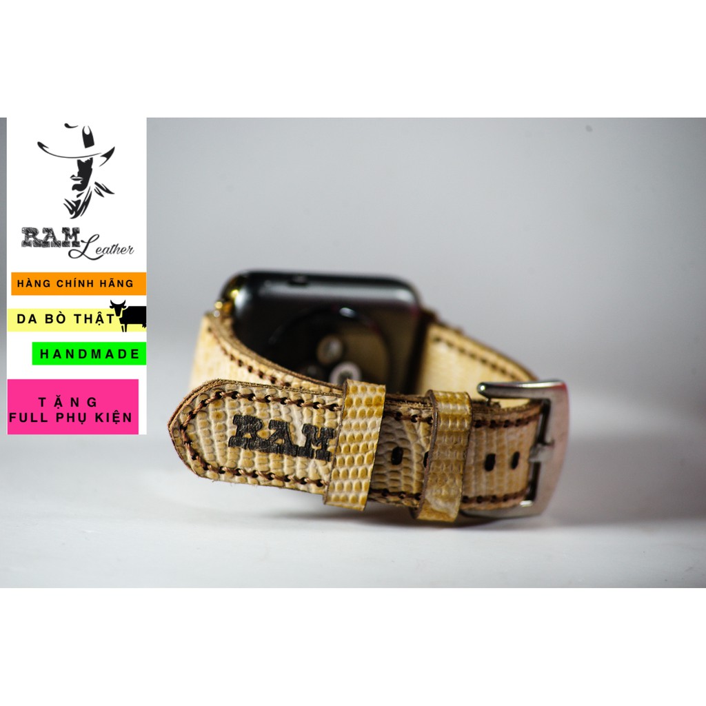 Dây đồng hồ da bò thật cao cấp RAM Leather classic 1926 - tặng khóa chốt và cây thay dây