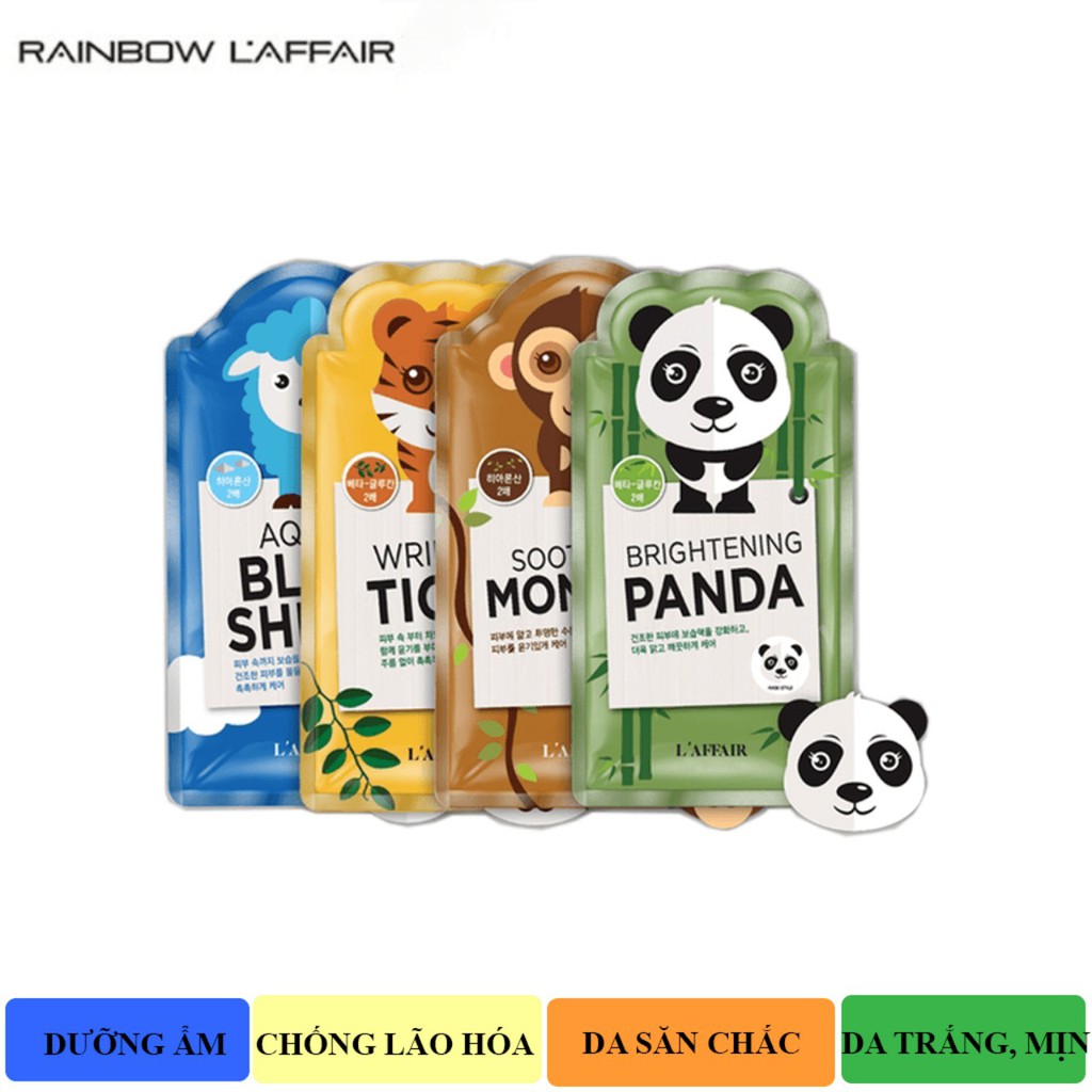Mặt nạ phục hồi, dưỡng trắng, chống nhăn, dưỡng ẩm  Rainbow L'affair Animal Mask 25 ml