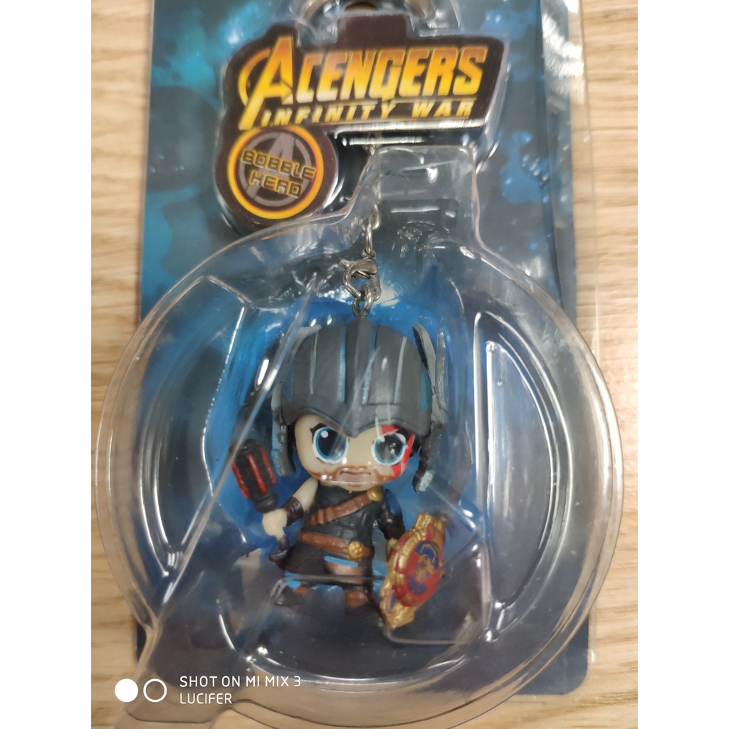 Mô hình, móc khóa Avenger Thor Ragnarok chibi cổ lò xo