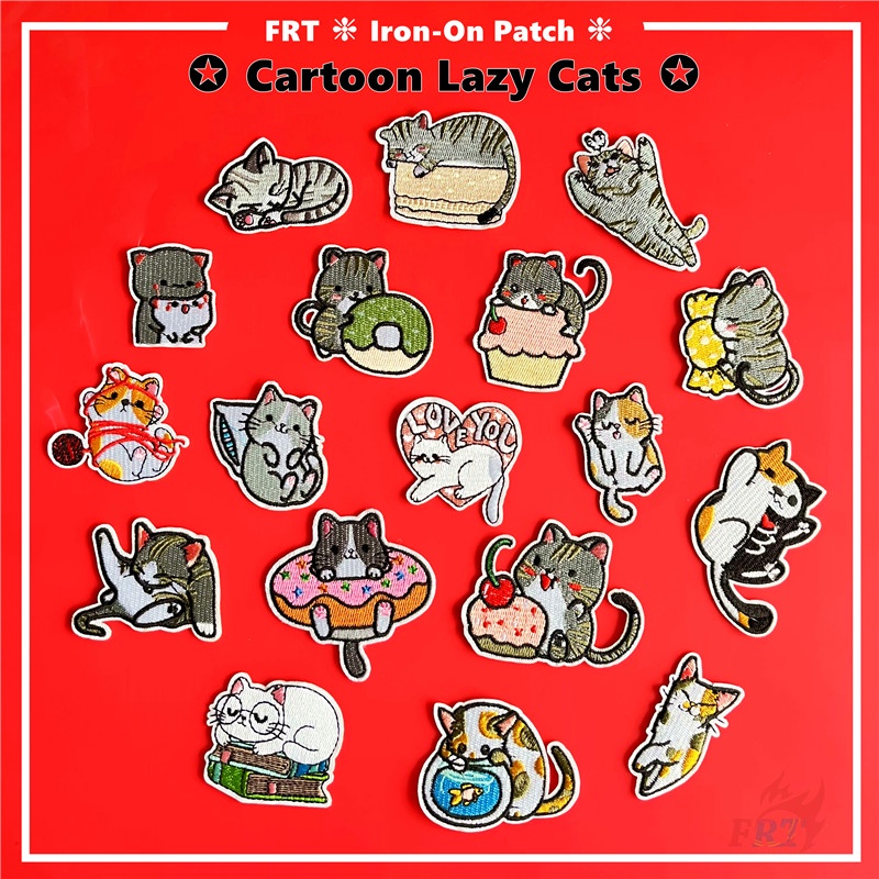 ☸ Sticker Ủi Thêu Hình Mèo Hoạt Hình Dễ Thương ☸ 1 Miếng Dán Ủi Lên Quần Áo Hình Chim Hồng Hạc