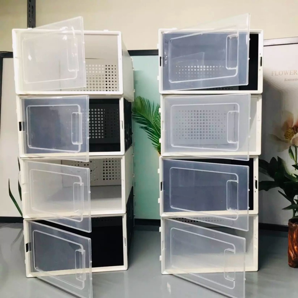 HỘP ĐỰNG GIÀY TIỆN DỤNG BẢO QUẢN GIÀY DÉP SẠCH SẼ NẮP NHỰA CỨNG TRONG SUỐT HỘP GIÀY NHỰA