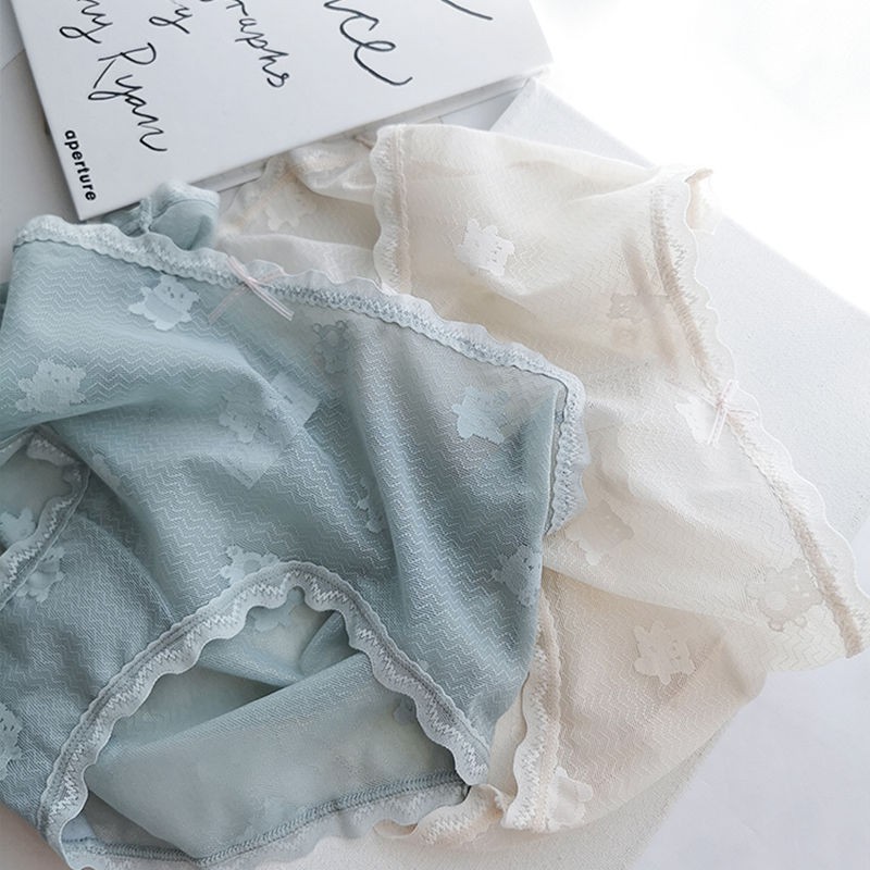 Quần Lót Lụa Phối Ren Siêu Mỏng Thoáng Khí Kháng Khuẩn Không Đường May Quyến Rũ Cho Nữ | BigBuy360 - bigbuy360.vn