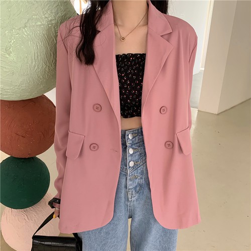 Áo vest blazer nữ công sở trơn 1 lớp Hàn Quốc 4 nút