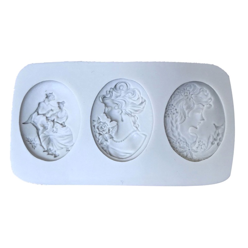 Khuôn Silicone Tạo Hình Chân Dung Phụ Nữ DIY Trang Trí Bánh