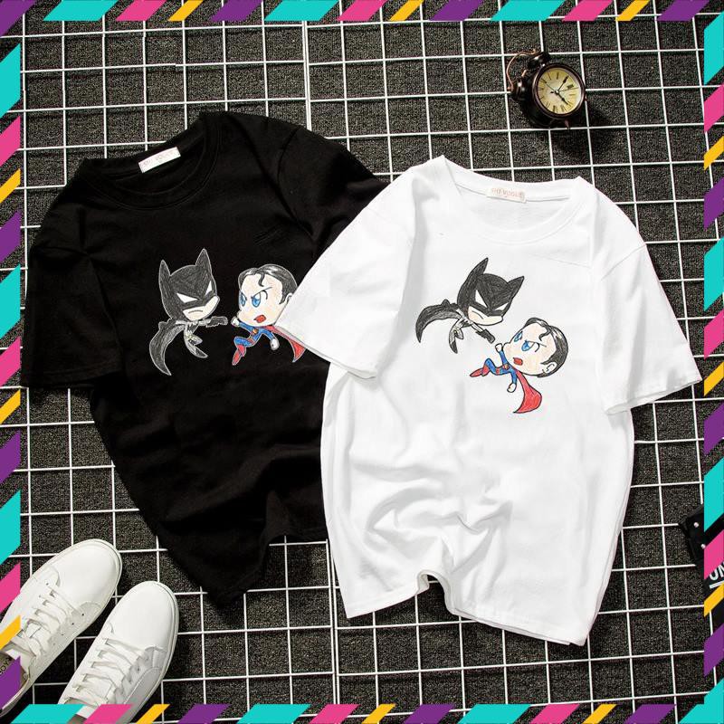 (SALE) Áo thun unisex form rộng người dơi và siêu nhân vải dày mịn đẹp 2019T1953