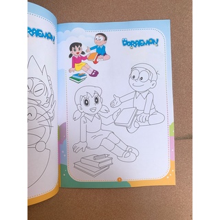 Sách - Combo tô màu Doraemon (2 quyển) + bán kèm hộp sáp màu