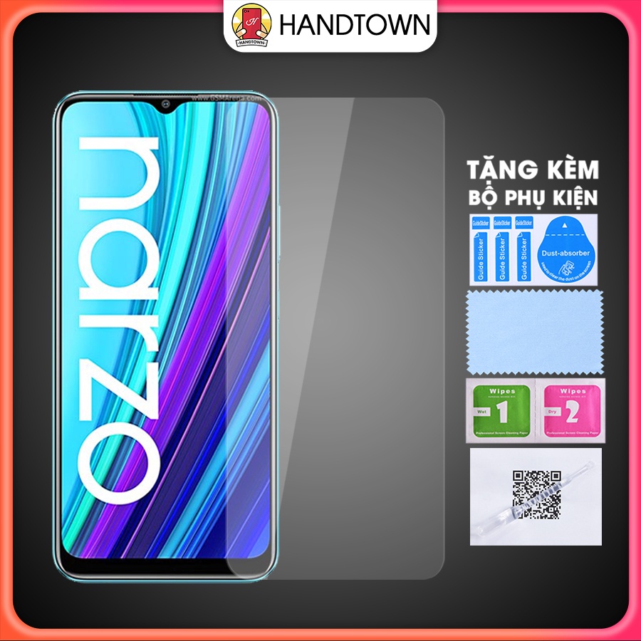 Cường Lực 9H Realme Narzo 30A 4GB 64GB 3GB 32GB Trong Suốt Full Màn Full Keo Chống Nước Chống Xước Chống Vân Handtown