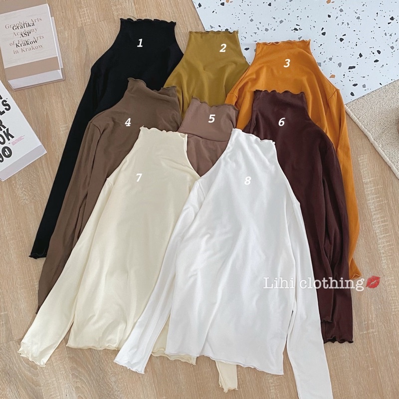 ÁO THUN HÀN CHẤT SIÊU CO GIÃN 4 CHIỀU CỔ LƯỢN SÓNG MS16671