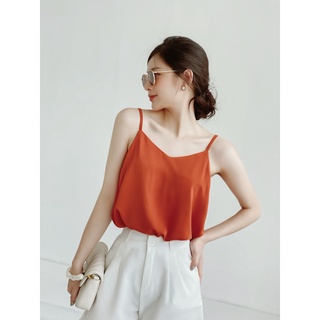 Áo thiết kế 2 dây lụa LYRA, dáng suông basic-LWBAO018