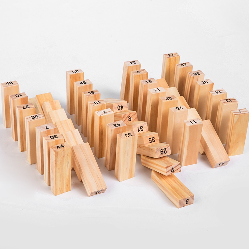Đồ chơi rút gỗ xếp hình domino xả stress giải trí 54 thanh gỗ cho nhóm bạn