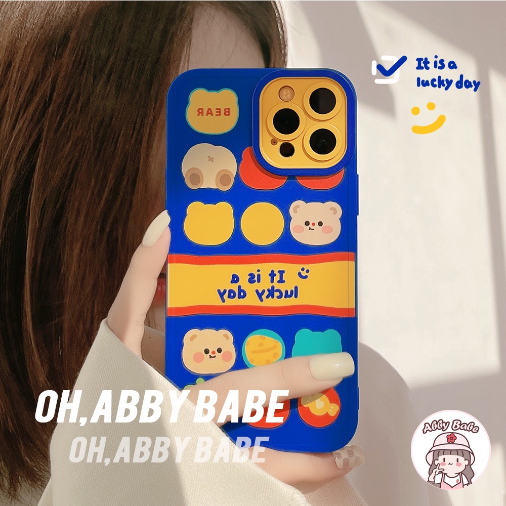 Ốp Điện Thoại TPU Dẻo Mỏng Nhẹ Họa Tiết Chữ Màu Xanh/ Nâu Dễ Thương Chống Sốc Cho IP 13 12 11 Pro Max XR 8 7 Plus