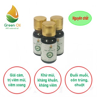 Combo 3 lọ tinh dầu bạc hà 10ml GreenOil, hương thơm mát, đuổi côn trùng