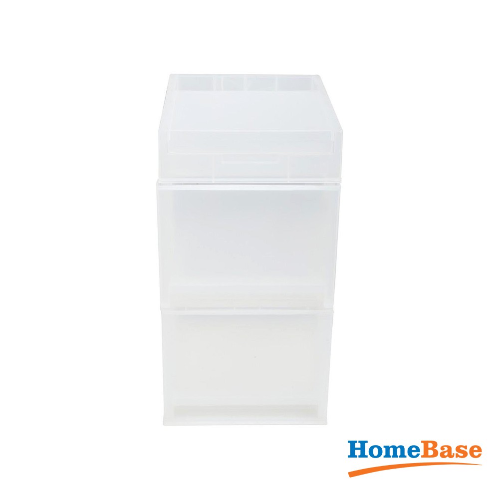 HomeBase DKW Tủ nhựa mini 2 tầng để bàn Thái Lan W17xD21.2xH32 màu Trắng