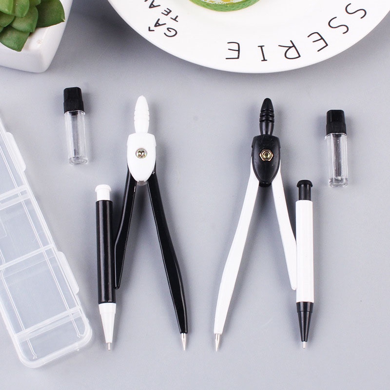 Bộ compa vẽ hình tròn bằng thép không gỉ kiểu dáng tiện dụng dành cho học sinh