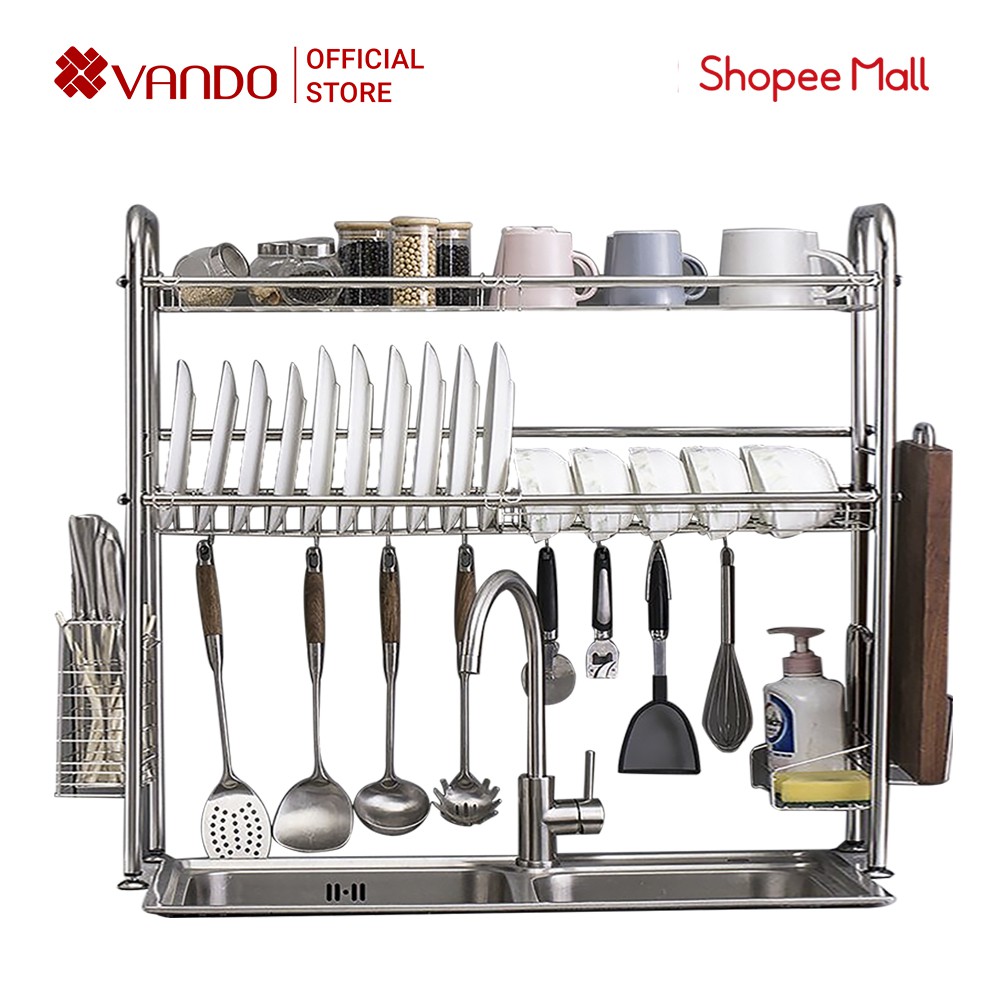 Kệ Chén Bát Inox 304 Thông Minh VANDO Cao Cấp