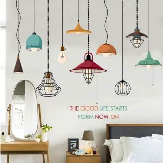 Decal dán tường bóng đèn chùm 110x 180cm