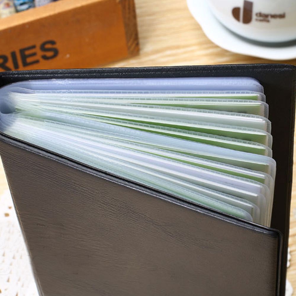 Leather Business Name Holder ID Credit Card Organizer 120 Cards