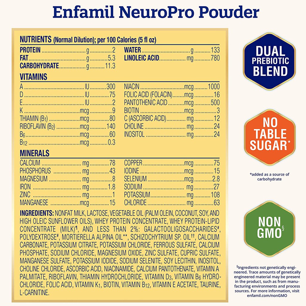 Combo 4 hộp sữa Enfamil Neuro Pro 587 gram (Hàng Mỹ)
