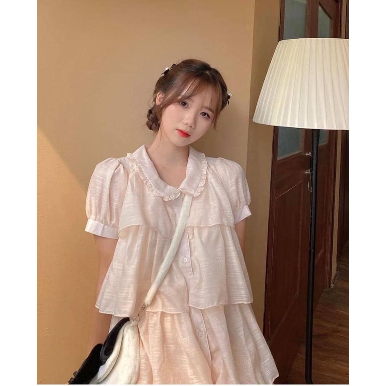 Đầm - Váy kim sa cổ bèo nhiều tầng ulzzang