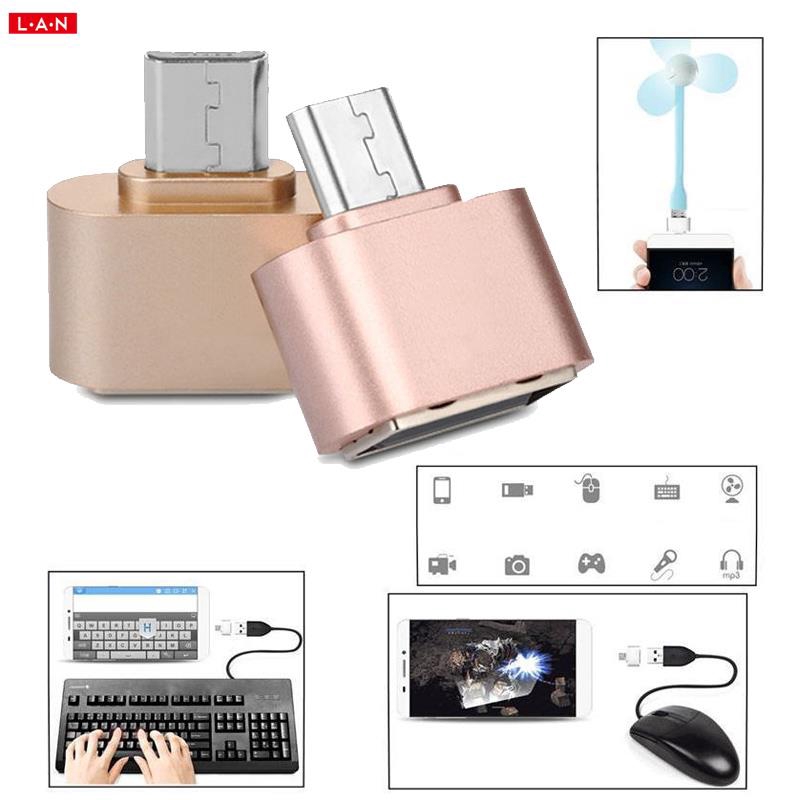 Đầu chuyển đổi mini ổ cắm Micro USB sang cổng USB 2.0 OTG cho Android màu hồng tiện dụng