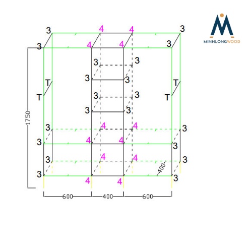 Tủ quần áo thiết kế theo yêu cầu - Minhlongwood - M59 - M72