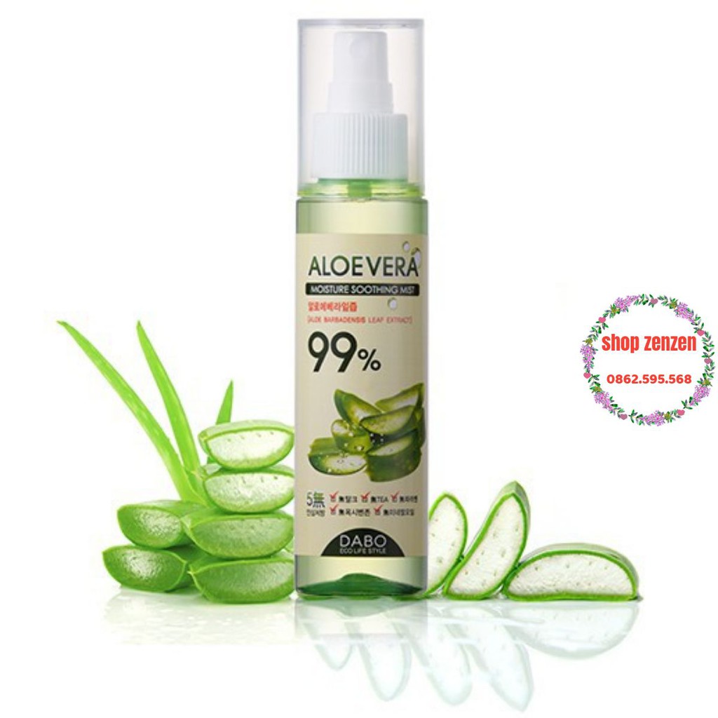 Xịt khoáng dưỡng da lô hội Dabo Aloe Vera Moisture Soothing Mist 99% 100ml