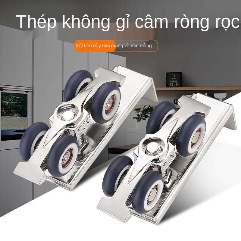 cửa gỗ bánh xe treo nhỏ tủ trượt ròng rọc ray quần áo theo dõi