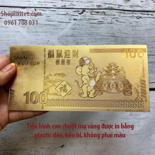 Tiền Hình Con Chuột 100 Plastic Mạ Vàng 2020 - Quà tặng trang trí dịp tết Canh Tý 2020 - TMT Collection - Ms 273