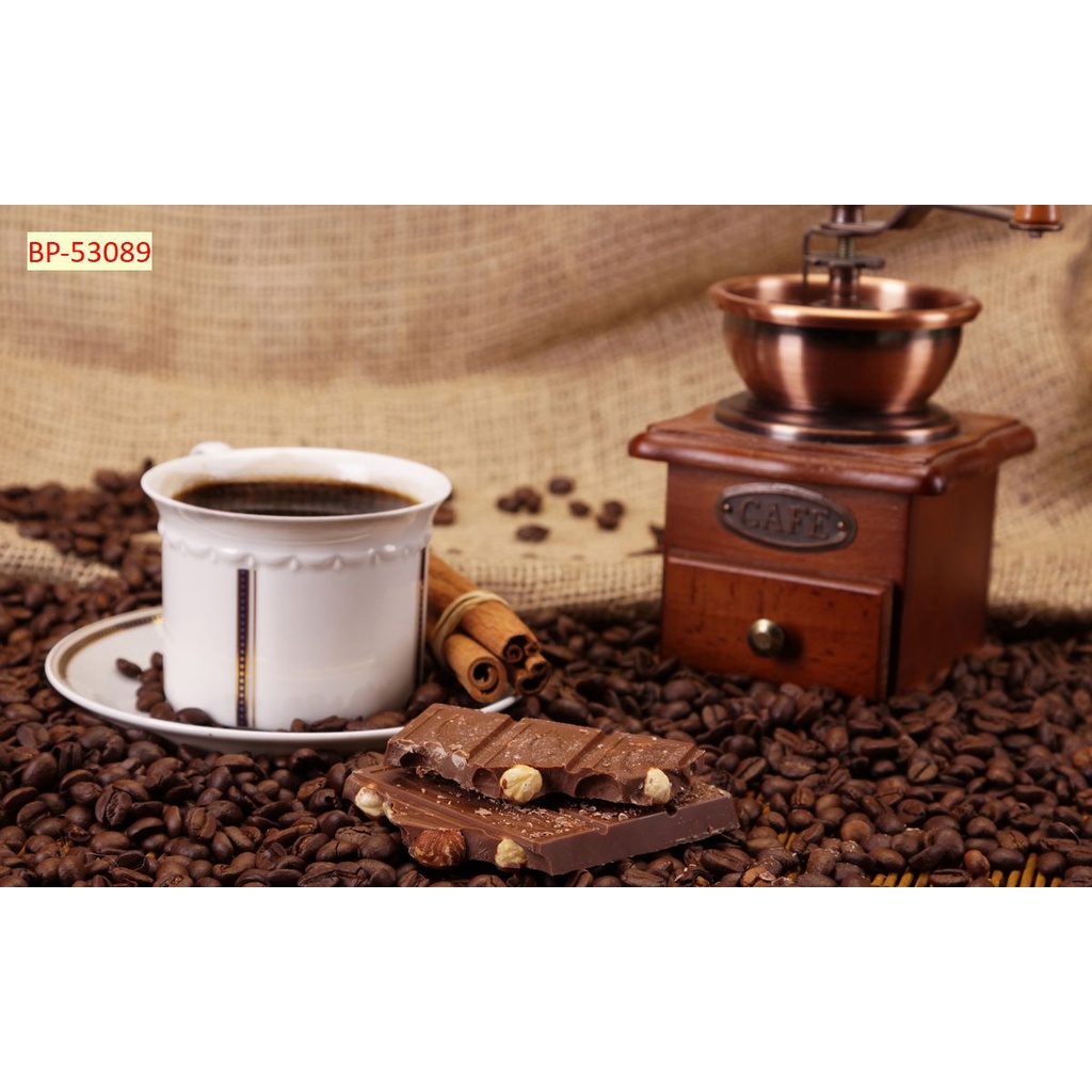 Tranh dán tường Quán Cafe, Trà Sữa, Trang Trí Cửa Hàng 3D khổ lớn