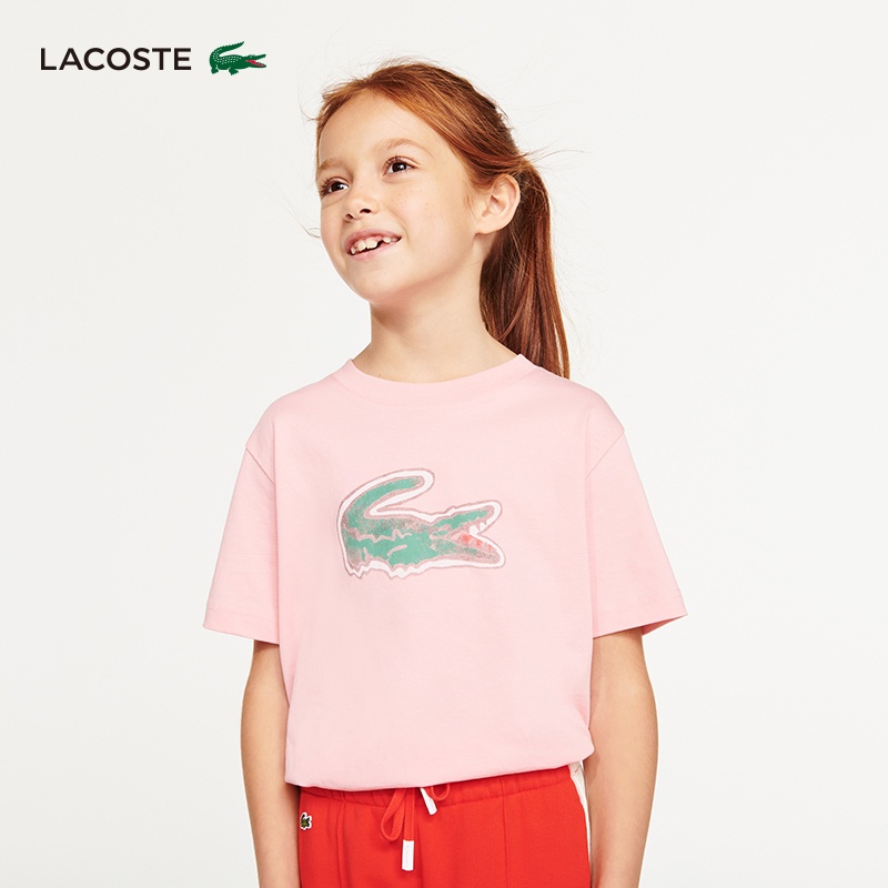 Áo Thun Tay Ngắn In Hình Cá Sấu LACOSTE Thời Trang Dành Cho Trẻ Em