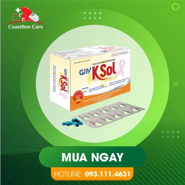 Sản phẩm GHV KSOL với phức hệ NANO EXTRA XFGC giúp đẩy lùi ung bướu, hộp 30 viên- Coastlinecare