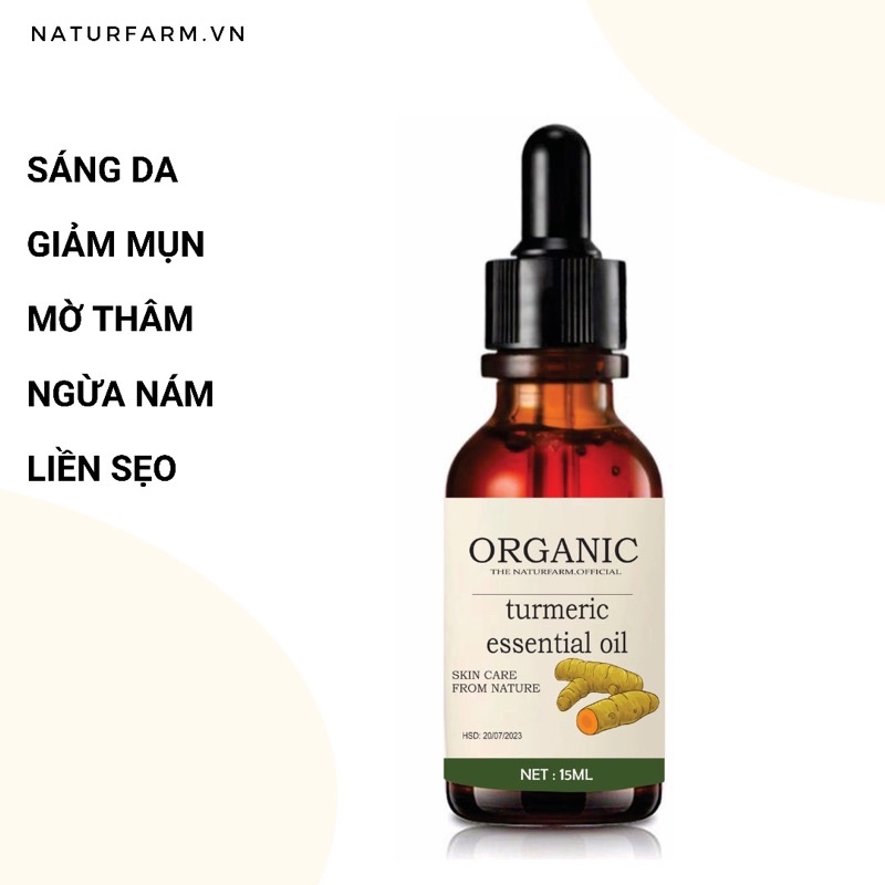 Tinh dầu nghệ hữu cơ 15ML - Mờ thâm nám, sạch mụn, sáng da