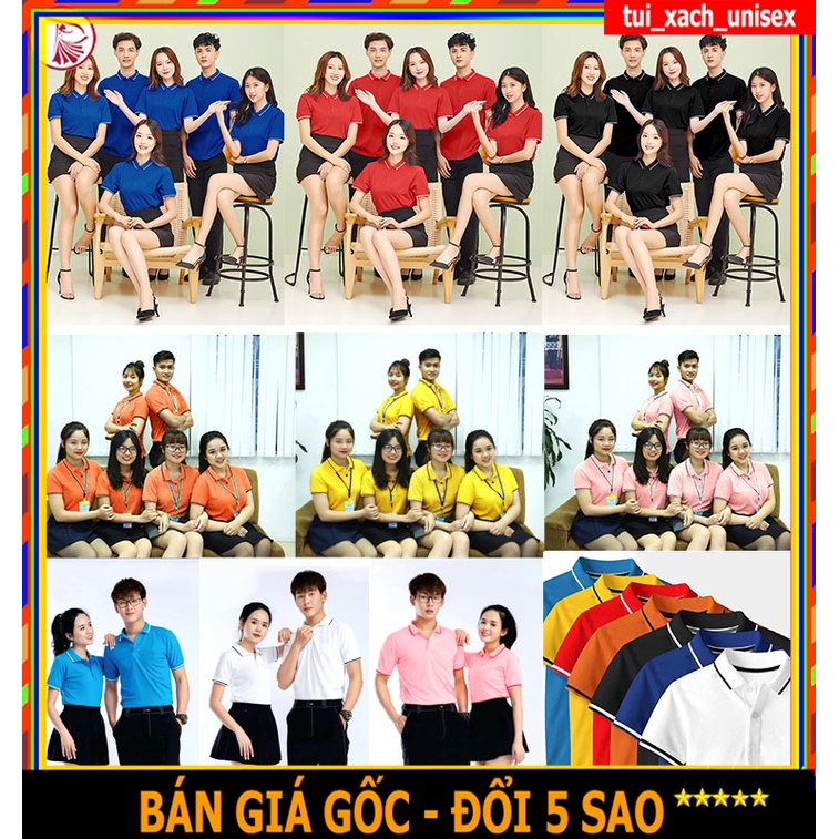 ❤️SIÊU CHẤT❤️ Áo phông nam nữ Polo có cổ phối viền đẹp, vải mềm, co giãn, mặc siêu mát, Áo Thun Có Cổ Nam Nữ