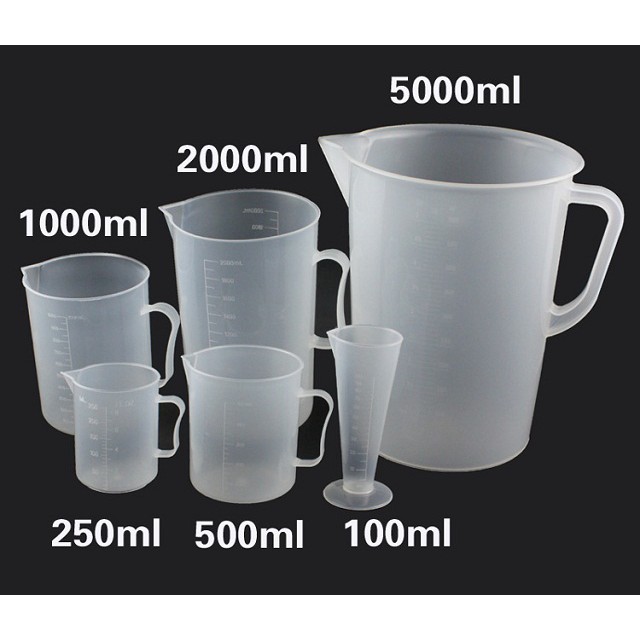 Ca đong trắng ml , định đượng 100ml 250ml 500ml - measuring jar jug