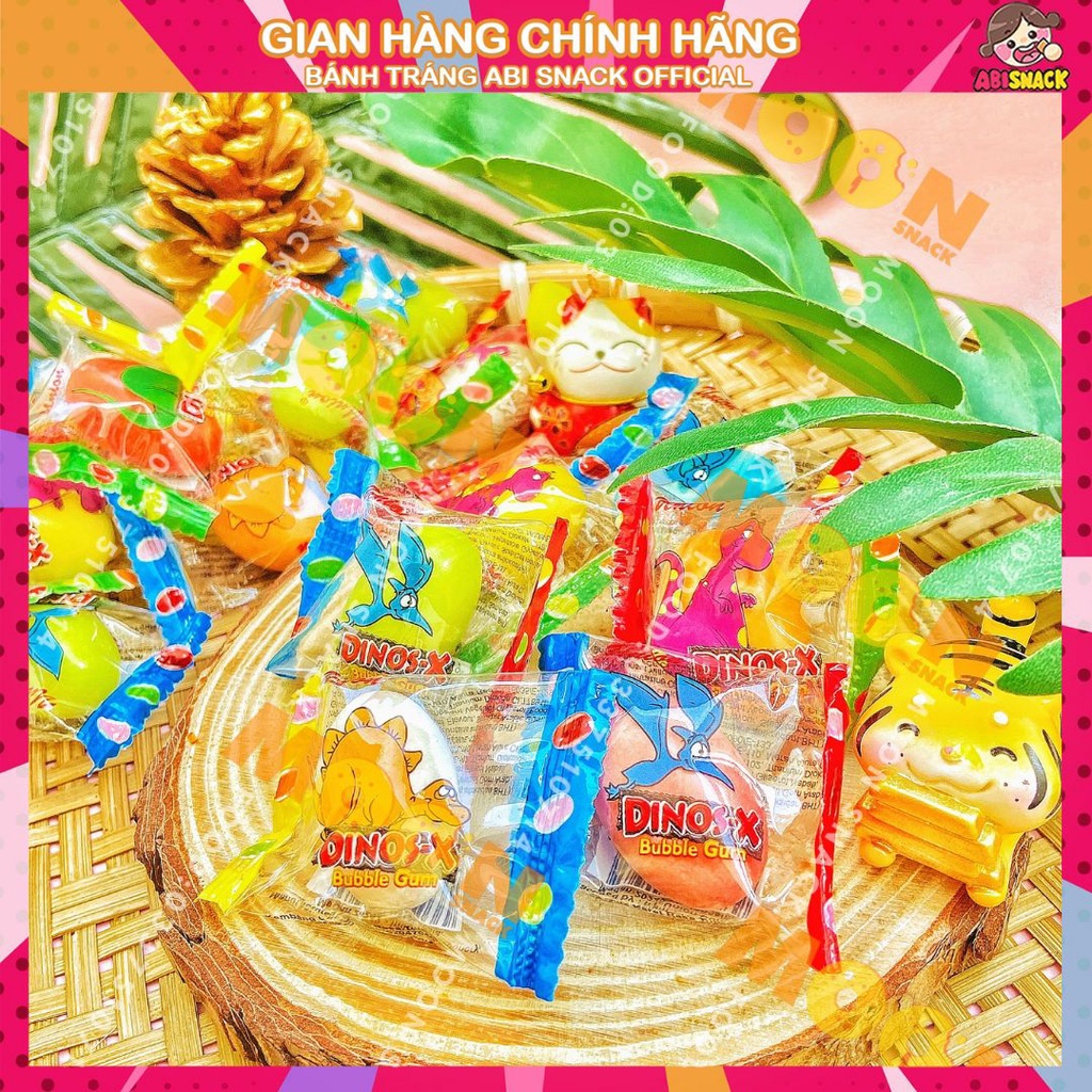 COMBO 5 TÚI KẸO SIGUM TRỨNG KHỦNG LONNG DINOS'X BUBBLE GUM SUPERMAX-bánh kẹo tuổi thơ Moon Snack Food