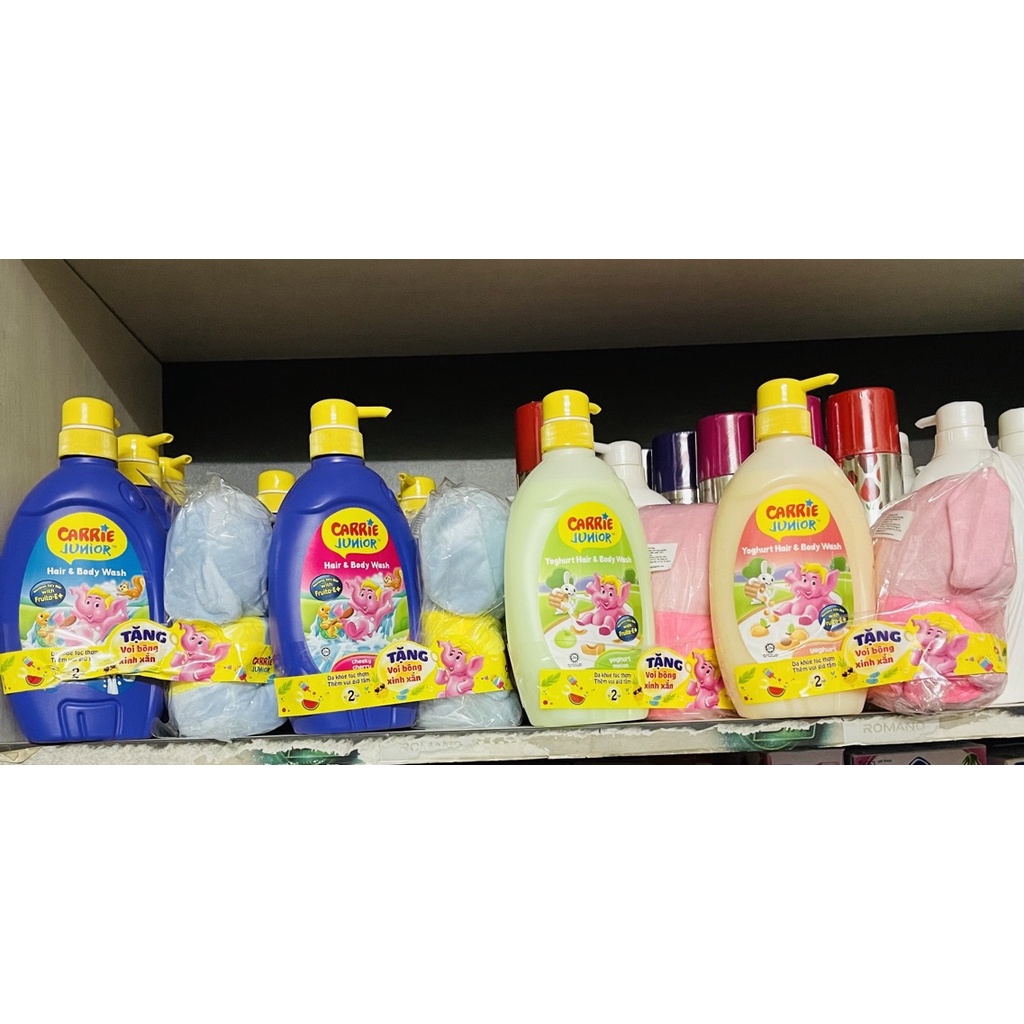 Sữa tắm gội toàn thân Carrie Junior 700g tặng bé voi
