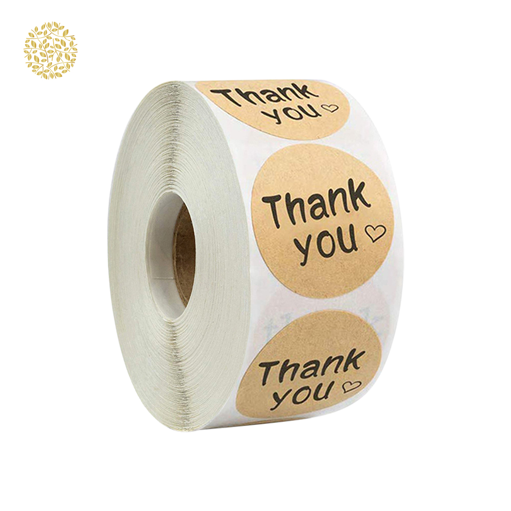 Set 500 Miếng Dán Tròn In Chữ Thank You