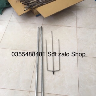 Xiên nướng 3 khúc cán lắp ráp bằng xoắn ốc tiện dụng