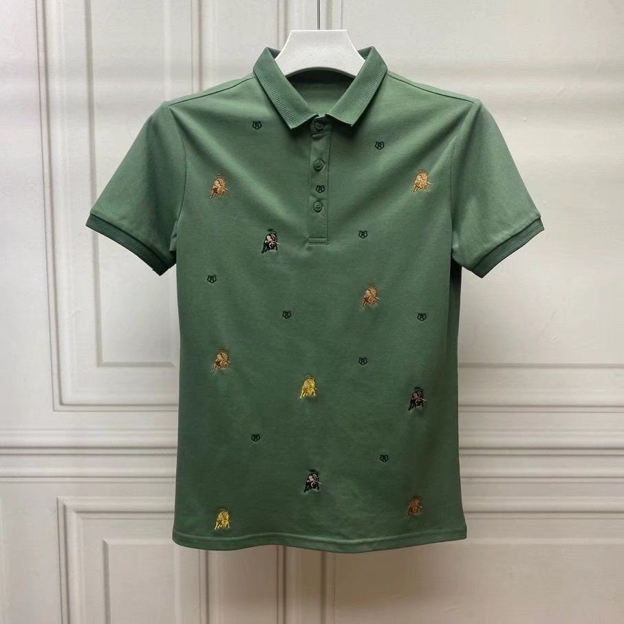 Áo Thun polo Tay Ngắn Có Cổ Dáng Ôm Thêu Họa Tiết Thời Trang Mùa Hè Cho Nam