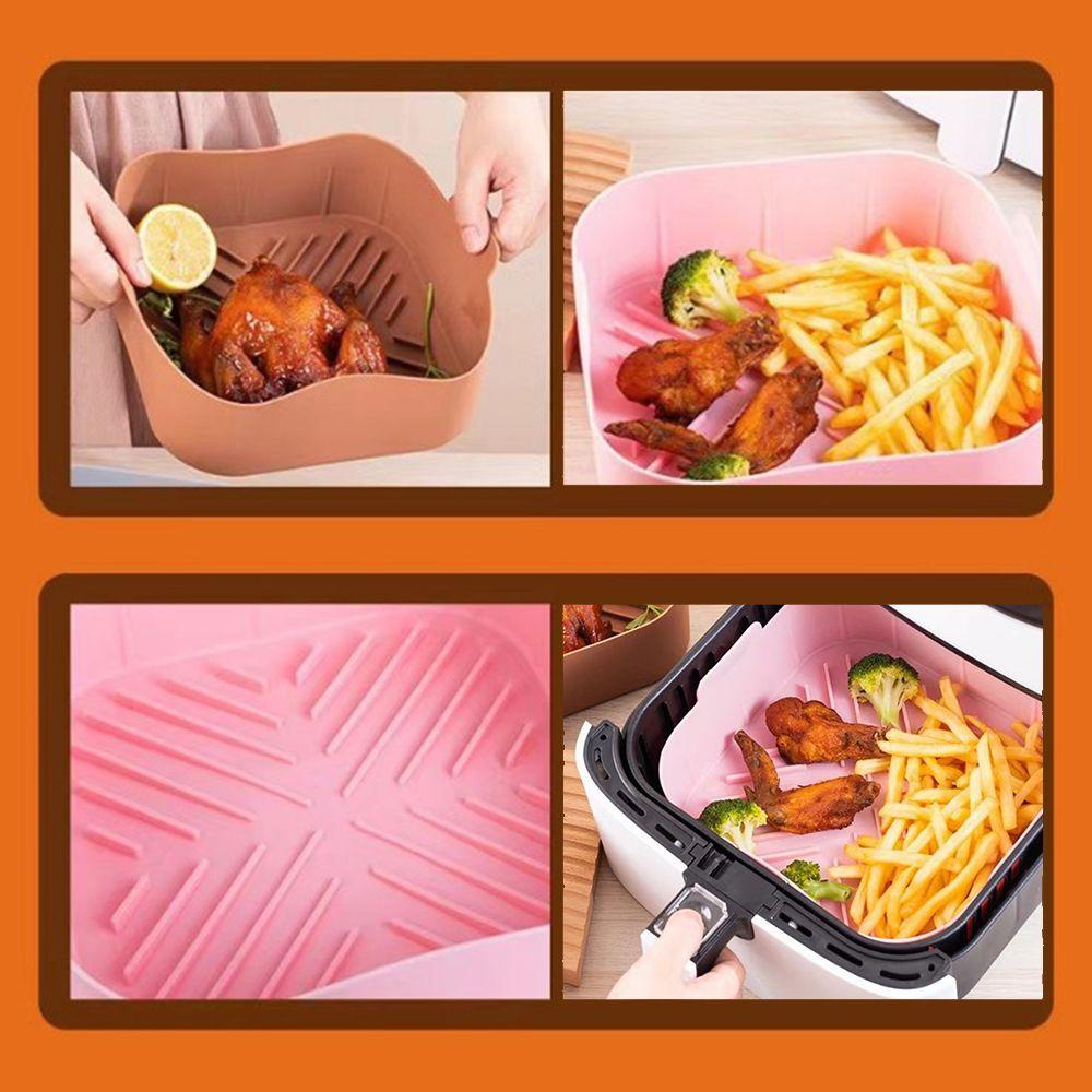 Khay Nướng Bánh Pizza Hình Vuông Bằng Silicone Tái Sử Dụng Được