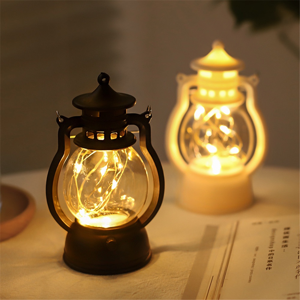 Lồng Đèn LED Để Bàn Sử Dụng Pin Phong Cách Retro