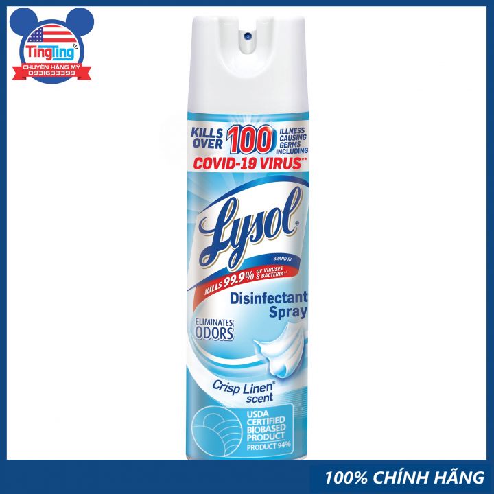 Xịt Diệt Khuẩn Lysol Disinfectant Spray Crisp Linen - Thành Phần An Toàn Khi Sử Dụng