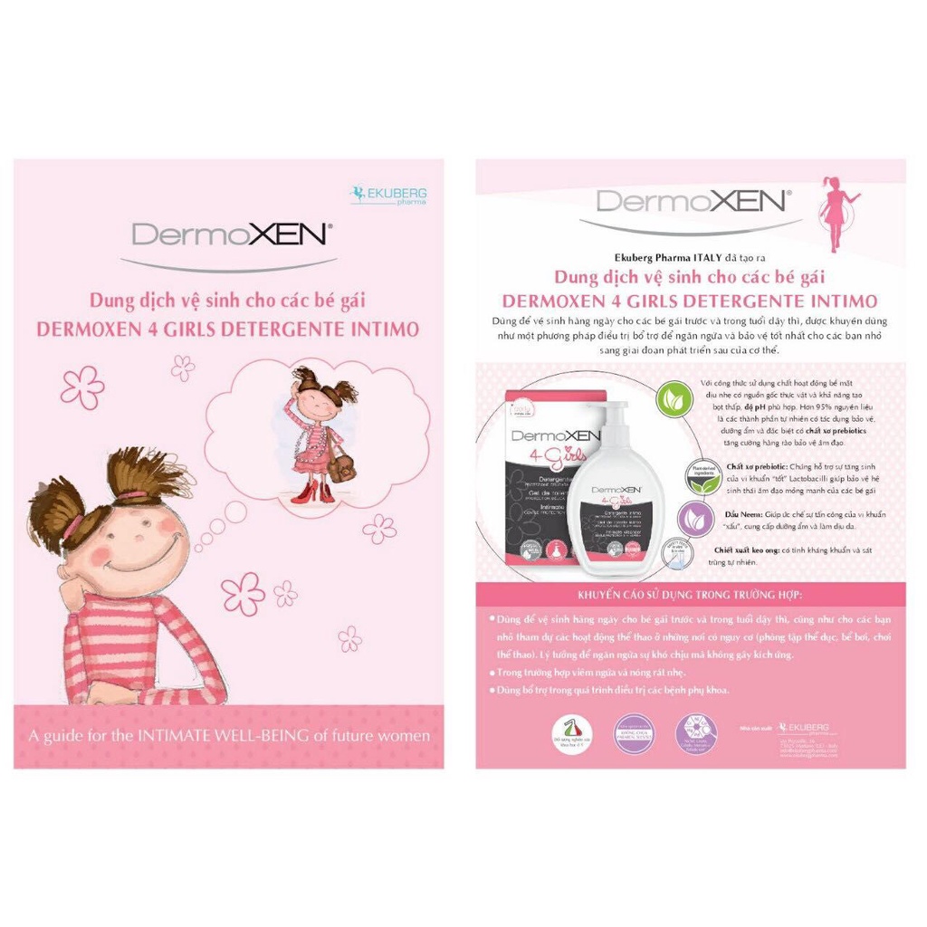 Dung dịch vệ sinh bé gái Dermoxen 4 Girls