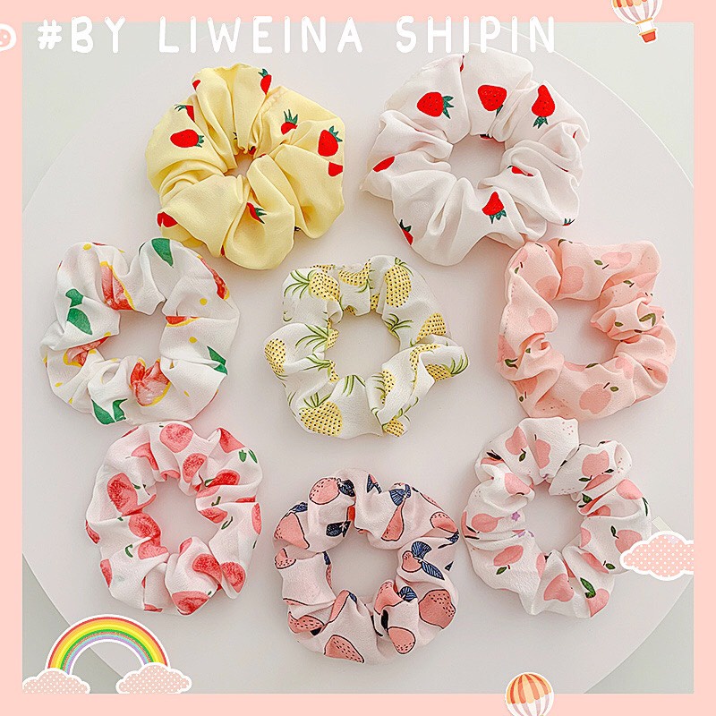 Dây Buộc Tóc Scrunchies Jengiang Đồ Cột Tóc co giãn thời trang Hàn Quốc phong cách ulzzang