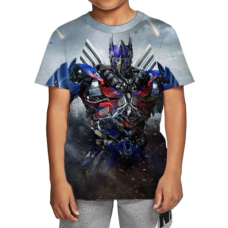 Áo Thun In Hình Transformers Optimus Prime Dành Cho Bé Trai 3-13 Tuổi