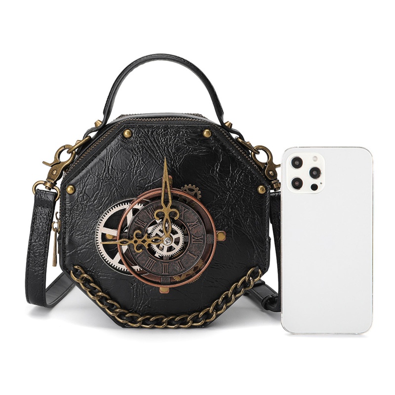 Túi Đeo Chéo Da PU 10MK Phong Cách Steampunk Gothic Cổ Điển Cho Nữ