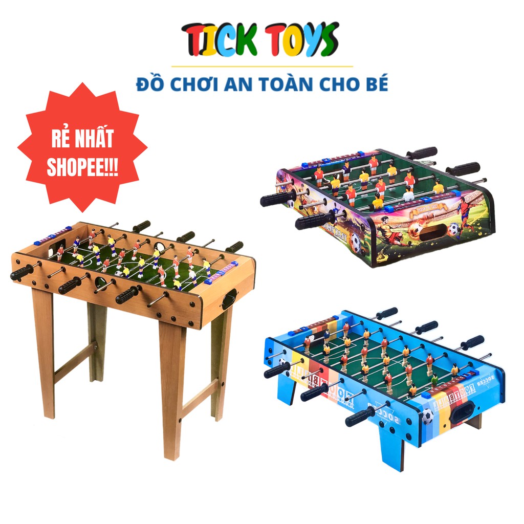 BÀN BÓNG ĐÁ BI LẮC MINI CHO BÉ BẰNG GỖ SIZE LỚN - BÀN BI LẮC 6 TAY CẦM KÈM THEO 2 BÓNG