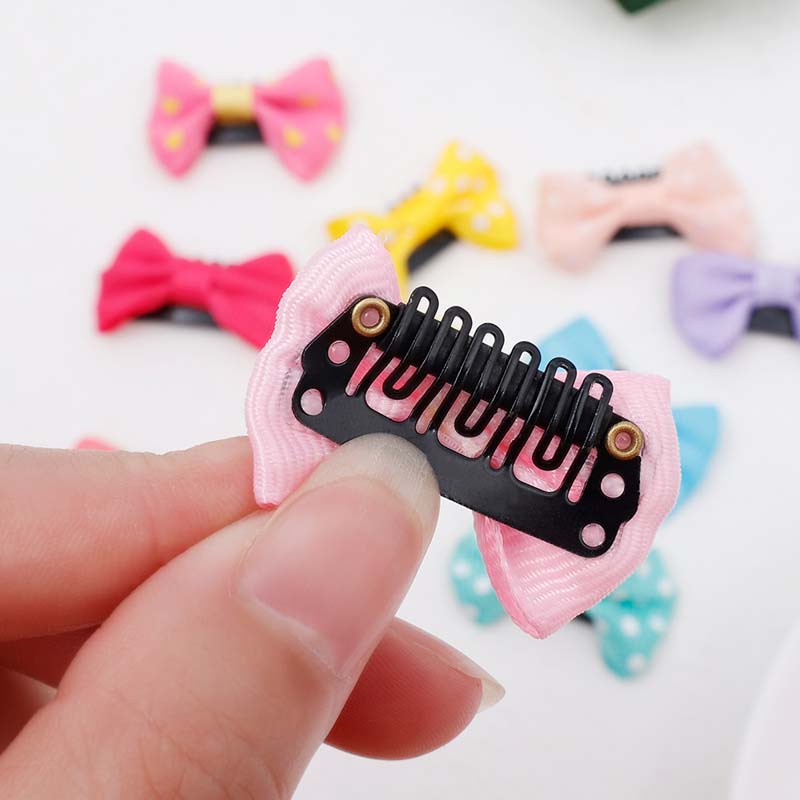 Set 10 Kẹp Tóc Nơ Mini Màu Sắc Ngẫu Nhiên Cho Bé