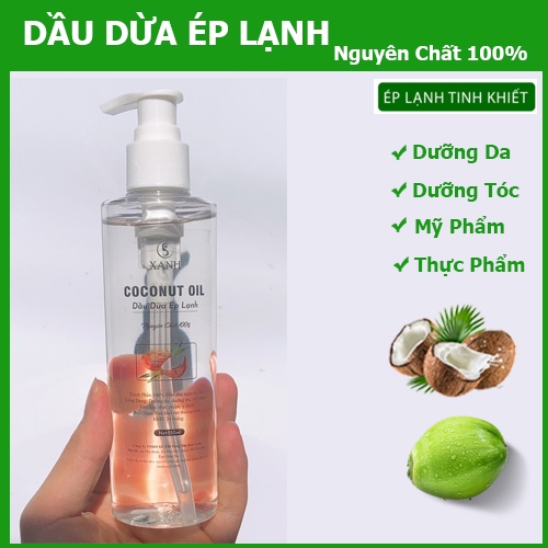 Dầu Dừa Ép Lạnh Nguyên Chất 100% dung tích 100ml 250ml