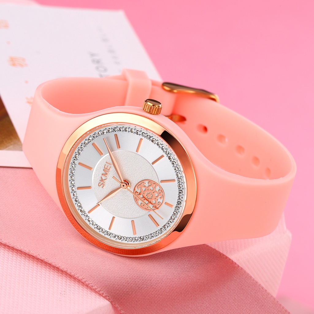 Đồng Hồ Analog Máy Quartz Nữ SKMEI 1847 Dây Silicone Chống Nước